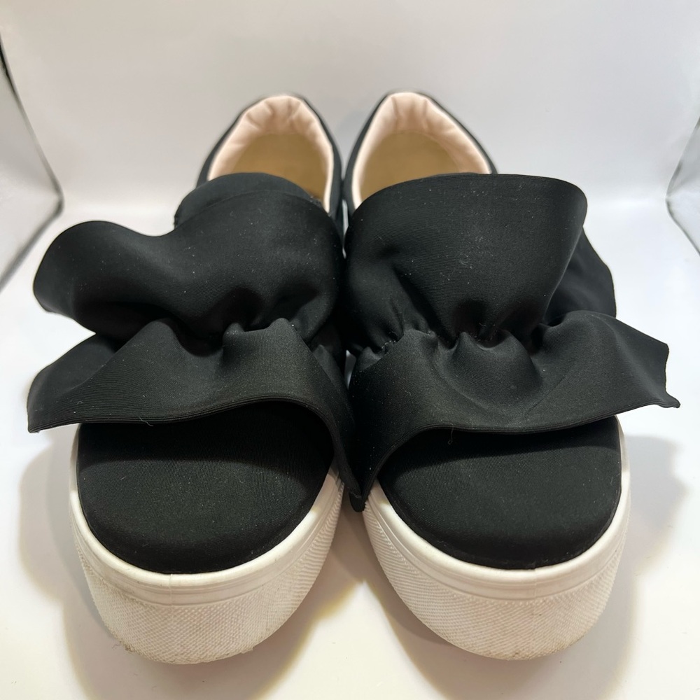 Black Platform Topshop Sneakers with Bow Detail